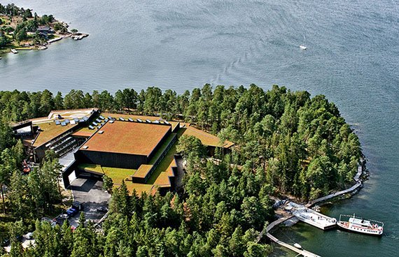 Artipelag drönarbild på ön